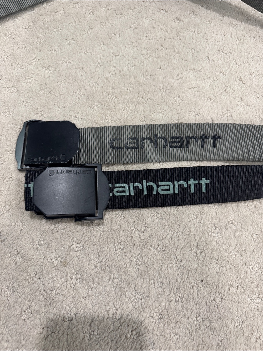 Carhartt Dual Web Belts in Grey and Black - 2 belts